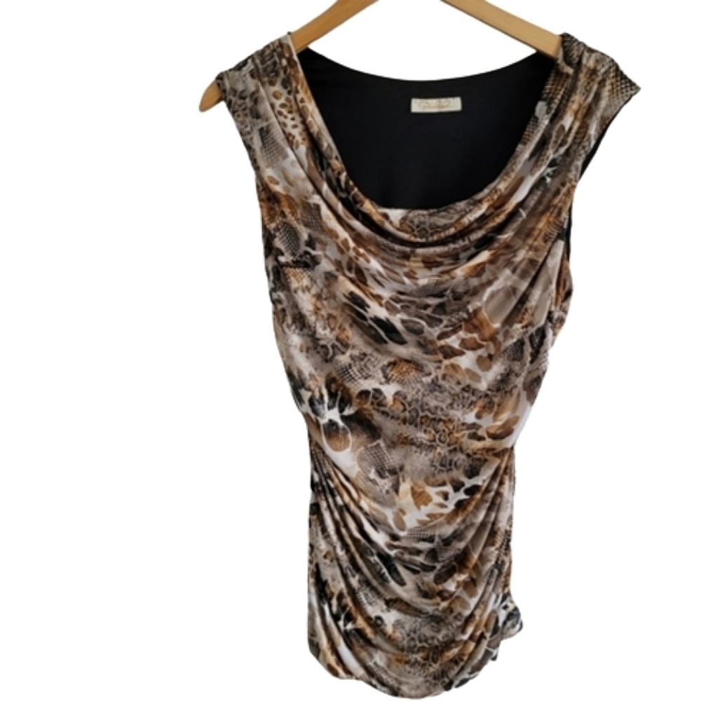 Prelude vintage metallic snake print Y2K gathered top